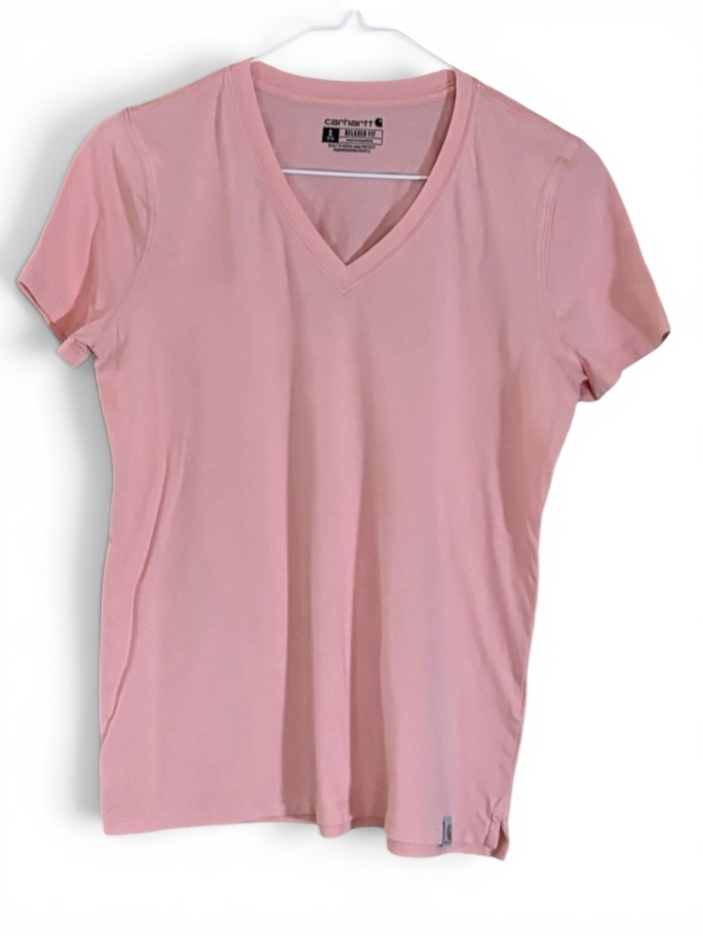 Carhartt Light Peach Relaxed Fit V-Neck Short Sleeve Tee